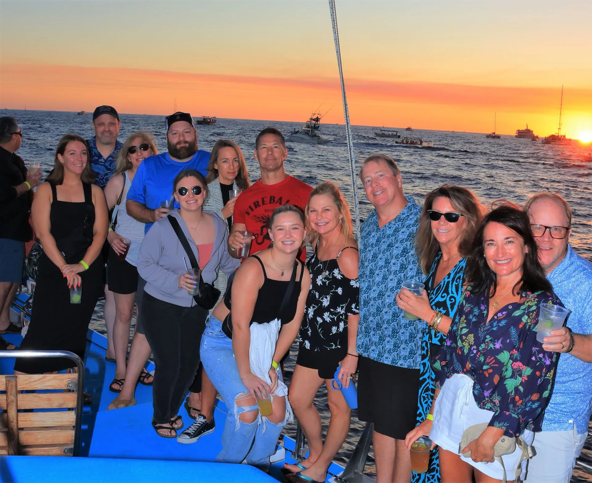 group-on-sunset-catamaran-los-cabos-Shared sunset