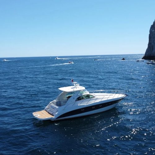 45-ft yacht cruising past El Arco-infinity 45
