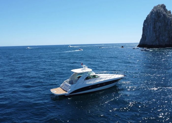 45-ft yacht cruising past El Arco-infinity 45