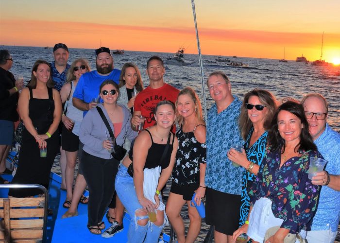 group-on-sunset-catamaran-los-cabos-Shared sunset