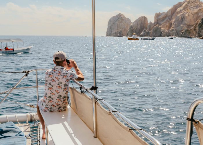 relaxing-on-deck-catamaran-los-cabos.-Private -Snorkeling